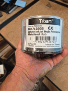 100 Titan, BD-R, 6X, 25GB, White Inkjet Hub Printable, Metalized Hub,T9865089