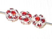 8 6mm Swarovski Filigree Balls Silver/Color Crystal  - B6SCOLORS