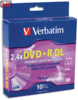 10 X 10-Pak VERBATIM 2.4X Logo-top 8.5GB DOUBLE LAYER DL DVD+R's #95166