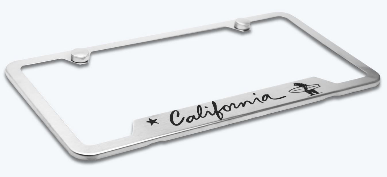 California Surfer Bear License Plate Frame