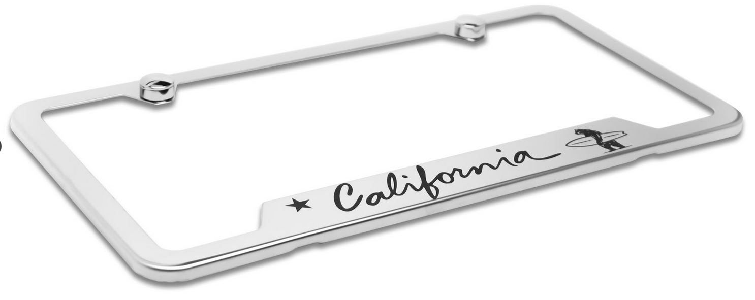 California Surfer Bear License Plate Frame