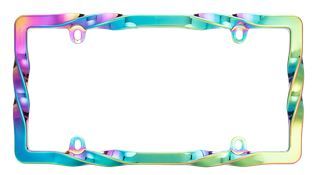 Twisted Iridescent License Plate Frame