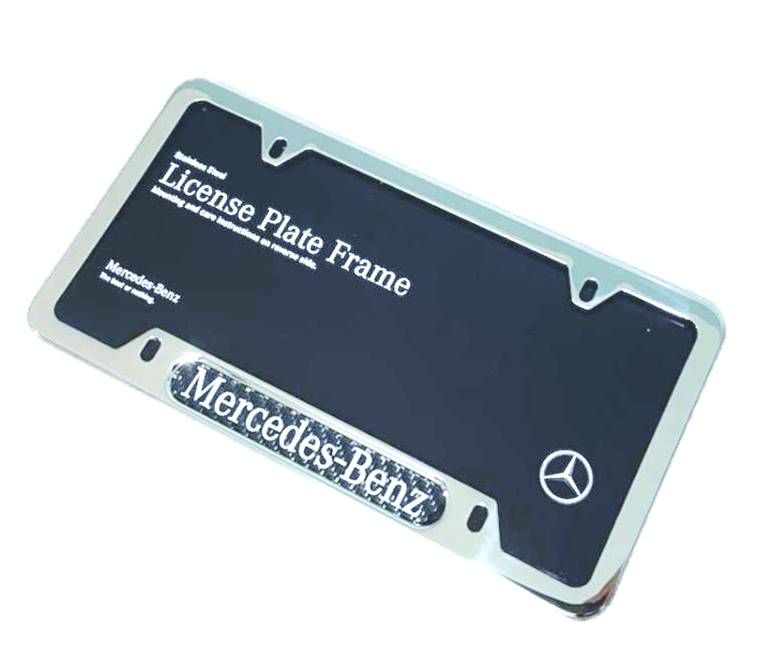 Mercedes Benz Carbon Fiber Name Stainless Steel License Plate Frame
