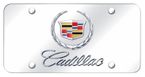 Cadillac Chrome Logo and Name License Plate
