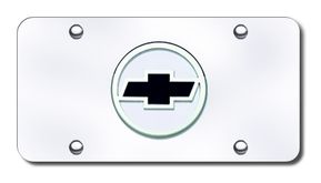 Chevy Logo License Plates (Vanity Tags) - Circle Logo with Black Fill