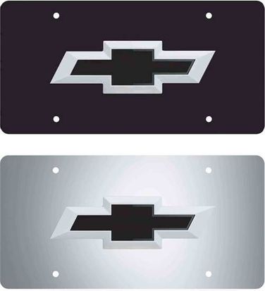 Chevy Logo Plate 2 in 1 - Chrome or Black Background Chevy Logo Plate 2 in 1 - Chrome or Black Background