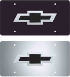 Chevy Logo Plate 2 in 1 - Chrome or Black Background