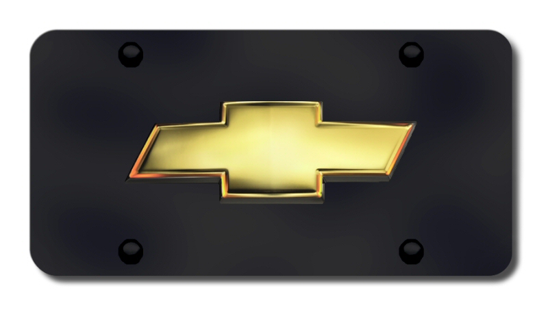 Chevrolet Black Chrome Bowtie License Plate – 3D Logo, Official Licensed