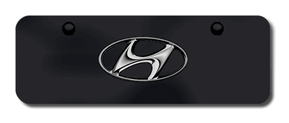 Hyundai Logo License Plates (Logo Tags) - Black Half Size Hyundai Logo License Plates (Logo Tags) - Black Half Size