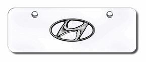 Hyundai Logo License Plates (Logo Tags) - Chrome Half Size