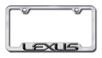 Lexus 3D license plate frames - Black Pearl name on Chrome frame