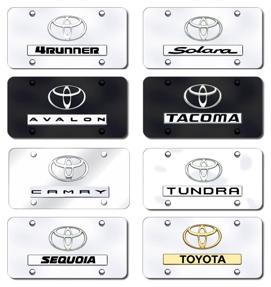 Toyota Logo and Name License Plates (Vanity Logo Tags) TOYOTA