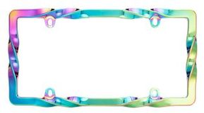 Twisted Iridescent License Plate Frame
