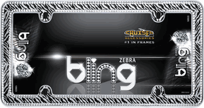 Zebra Bling License Plate Frame Zebra Bling License Plate Frame