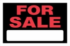 FOR SALE SIGN 8 X 12 PLASTIC FOR SALE SIGN 8 X 12 PLASTIC