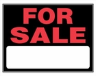 FOR SALE SIGN 15 X 19 PLASTIC FOR SALE SIGN 15 X 19 PLASTIC