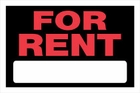 FOR RENT SIGN - 8 X 12 PLASTIC FOR RENT SIGN - 8 X 12 PLASTIC