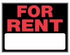 FOR RENT SIGN - 15 X 19 PLASTIC FOR RENT SIGN - 15 X 19 PLASTIC