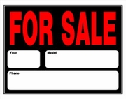 FOR SALE SIGN 15 X 19 PLASTIC