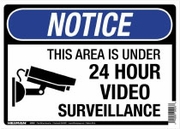 24 HOUR VIDEO SURVEILLANCE PLASTIC SIGN