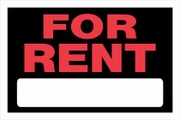 FOR RENT SIGN - 8 X 12 PLASTIC