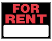 FOR RENT SIGN - 15 X 19 PLASTIC