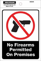843344 NO FIREARMS ON PREMISES, 4 X 6 VINYL 843344 NO FIREARMS ON PREMISES, 4 X 6 VINYL