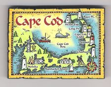 Cape Cod Lighthouses Magnet - Antique Map Style