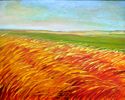 "Fiery Marsh" original oil on canvas painting by Michael Rogovsky