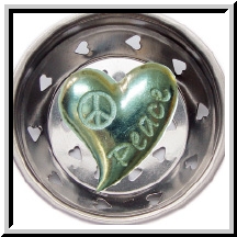 Peace Heart Pewter Sink Strainer
