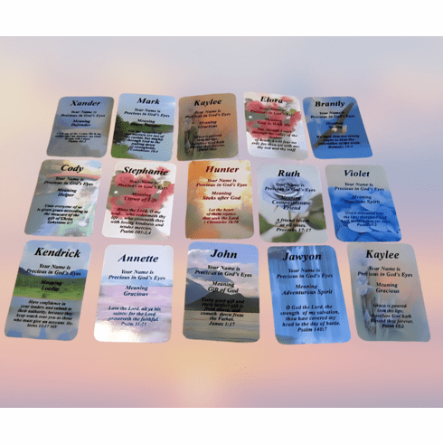 Bible Pocket First Name Cards - Biblical Meaning of Names