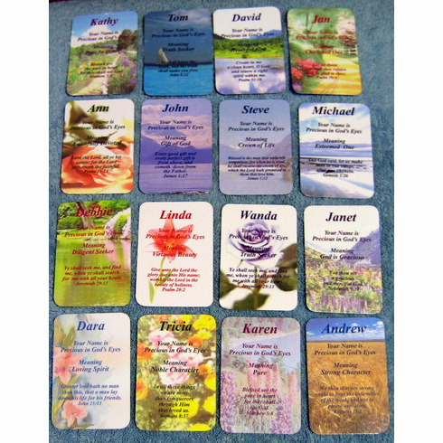 Bible Pocket First Name Cards - Biblical Meaning of Names