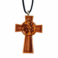 Bread & Wine Wood Cross Pendent
