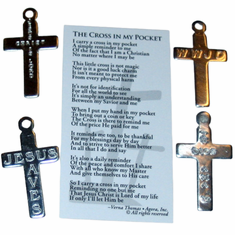 Cross In My Pocket With Hole In Top-Pack of 10