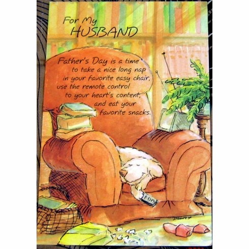 Dog and Comfy Chair Fathers Day Card