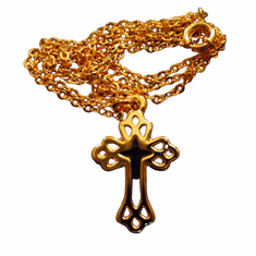 Gold Plated Cross In Cross Necklace