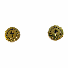 Goldplated Round Cross Earrings