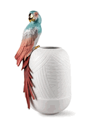 01009686 Macaw bird vase Red