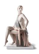 01009733 Nude with shawl. Metallic Sculpture