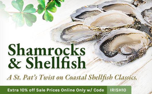 Shamrocks and Shellfish | A St. Pat's Twist on Coastal Shellfish Classics.