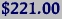 $221.00