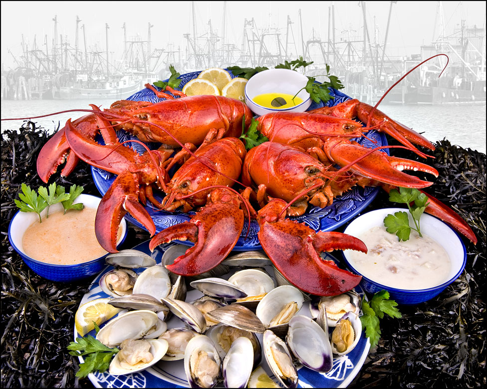 Live Maine Lobster Shore Dinner for Four! With Free Shipping