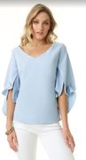 Alberto Makali Blue Rouched Sleeve