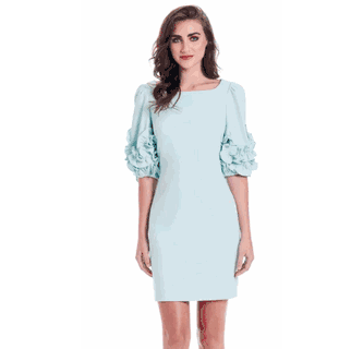 Alberto Makali Ruffle Sleeve Dress in Sky Blue