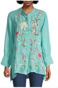 Johnny Was Genevive Embroidered Tunic Top
