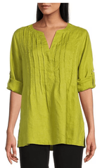 John Mark Linen Y Neck Tunic John Mark Linen Y Neck Tunic