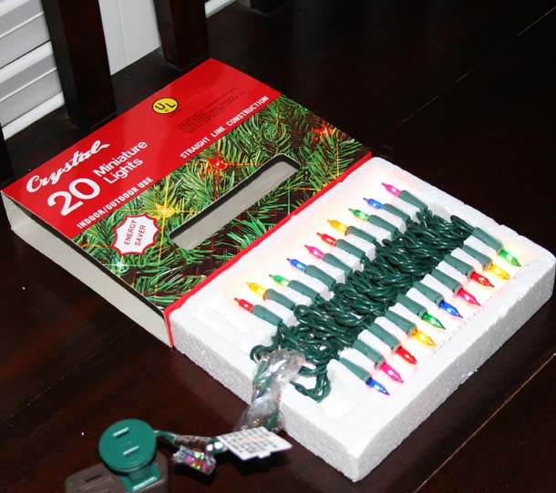 20Light Set Green Wire w/ MultiColor Lights