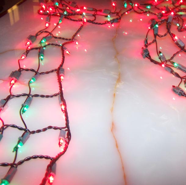 Red & Green Ribbon Christmas Lights Tree Wrap Christmas Lights, Green