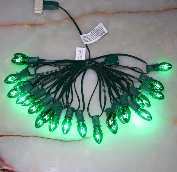 Red & Green Christmas Lights White Wire w/ Red & Green Mini Lights, 3