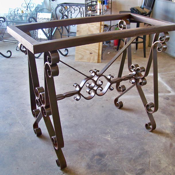 Wrought Iron Bar Table Custom Flat Iron Scroll Bar Table Base